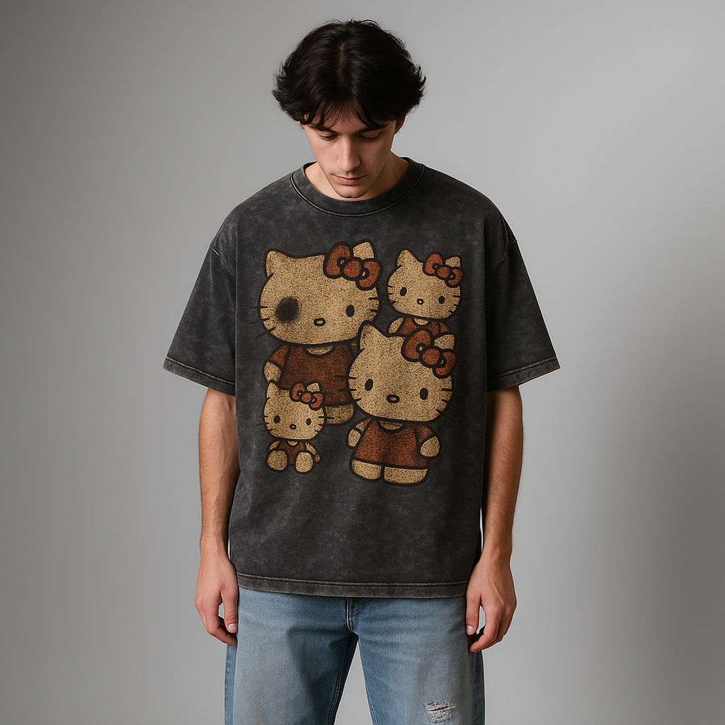 Dark Kitty Chaos Acidwash Tee
