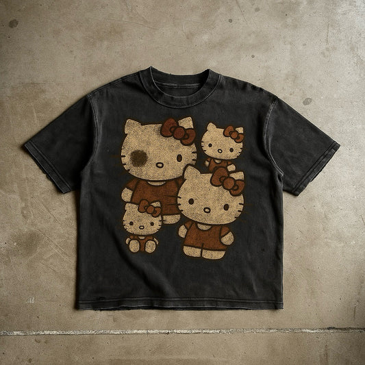 Dark Kitty Chaos Acidwash Tee