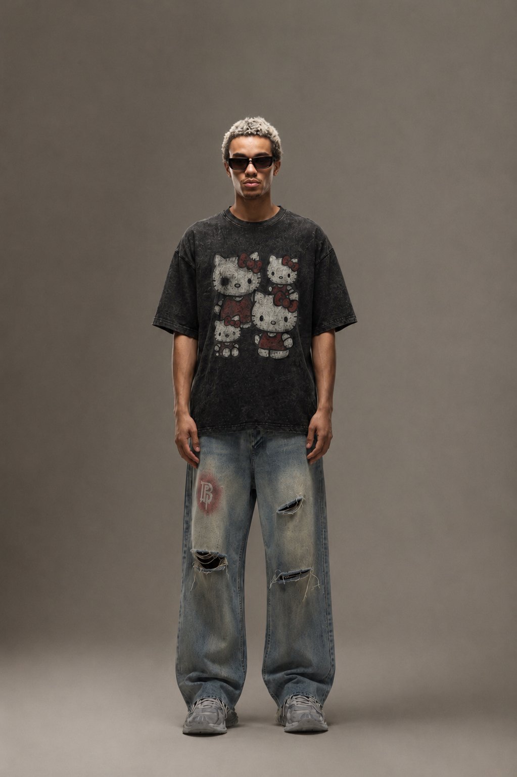 Dark Kitty Chaos Acidwash Tee