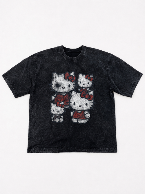 Dark Kitty Chaos Acidwash Tee